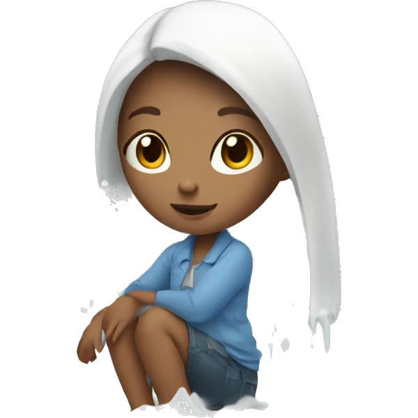 a girl with a white puddle  emoji