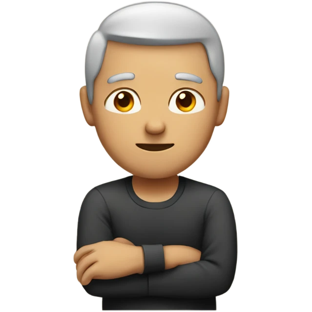 a man with incross hands emoji