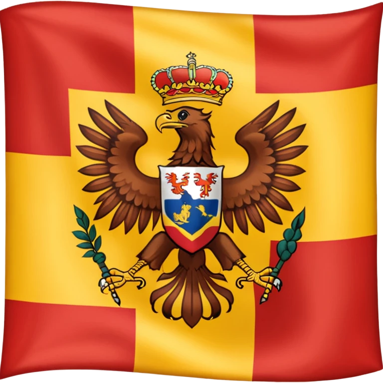 Bandera de españa con un águila marrón en el escudo emoji