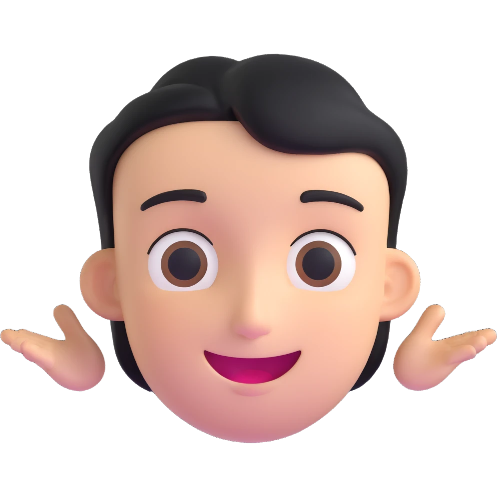 friendly face with open gesture emoji