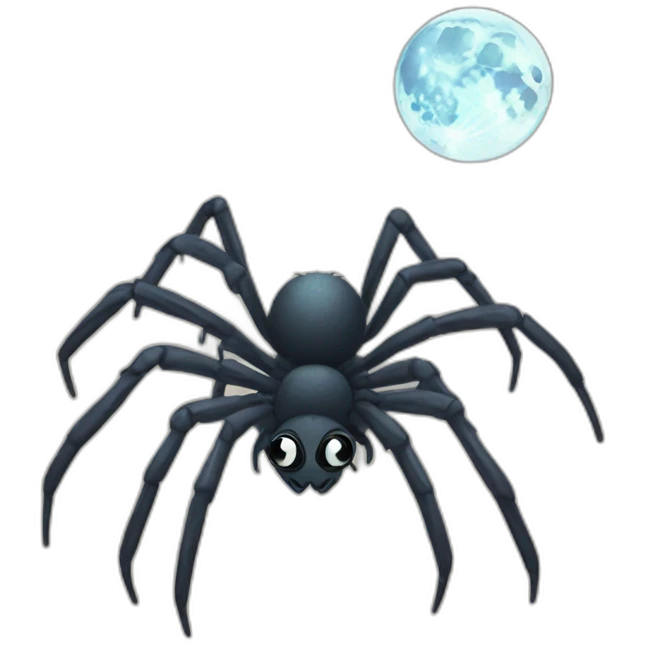 A spider with a moon emoji