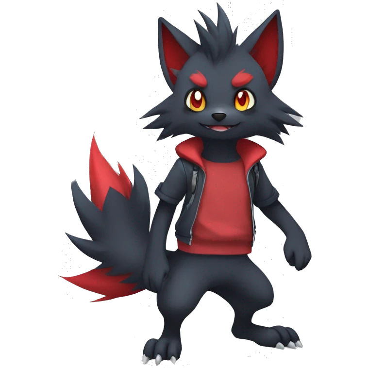 Cool Edgy Zorua-Zoroark-Mightyena full body emoji