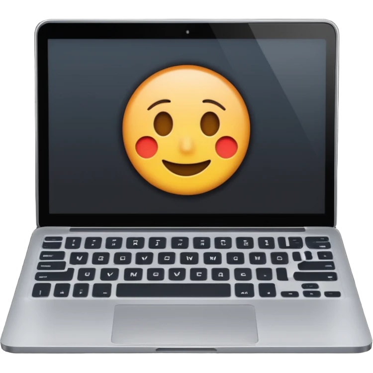Laptop dark back screen with gray keyboard  emoji