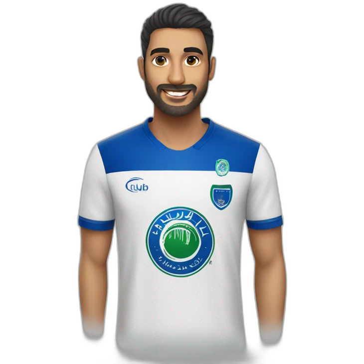 Saudi person wearing T-shirt,saudi Al Hilal club emoji
