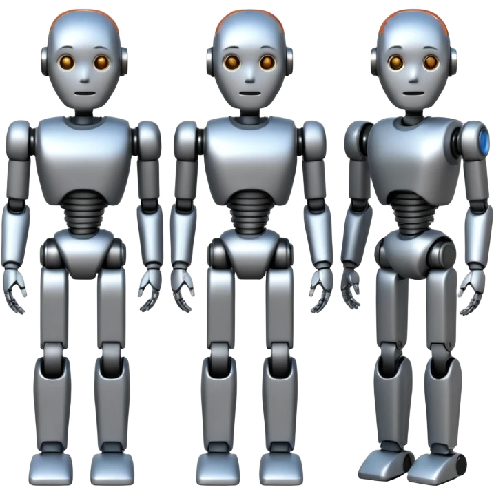 회색철로봇같은 사람 3명 emoji