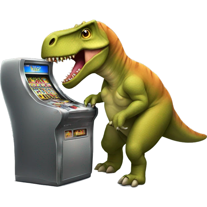 Dinosaur playing slots emoji
