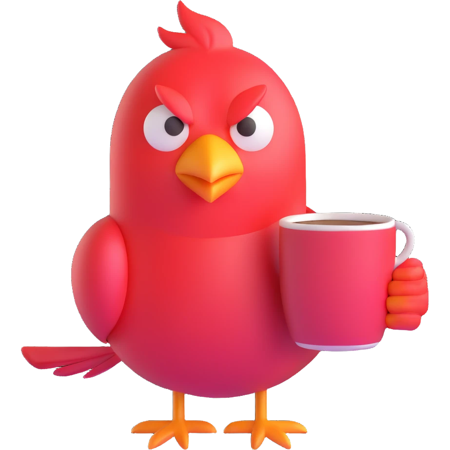 early bird with coffee emoji