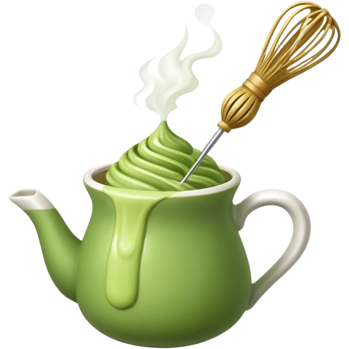 matcha whisk with frothy green matcha emoji