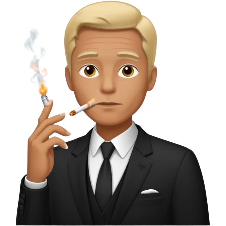 man in black smoking emoji