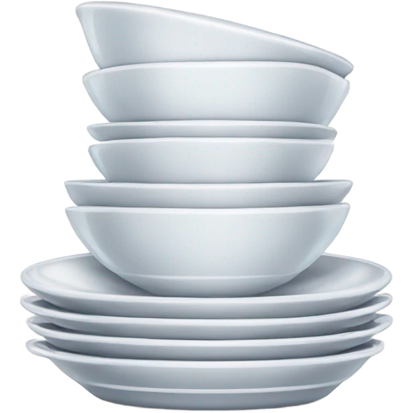 clean stack of dishes with bubbles emoji