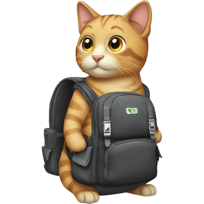 Cat wearing a backpack emoji
