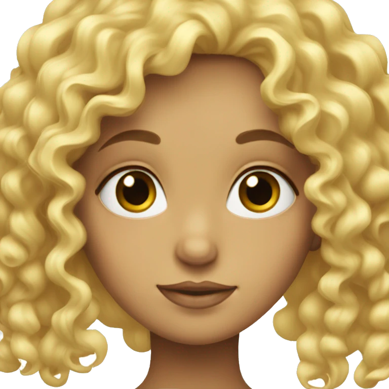 Blond curly girl with lovely eyes  emoji