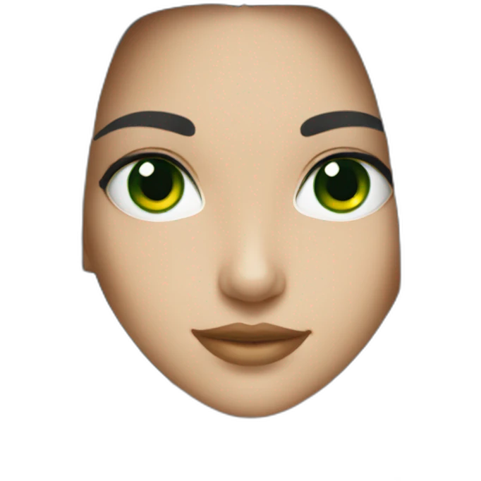 A handsome girl with green eyes and black hair emoji