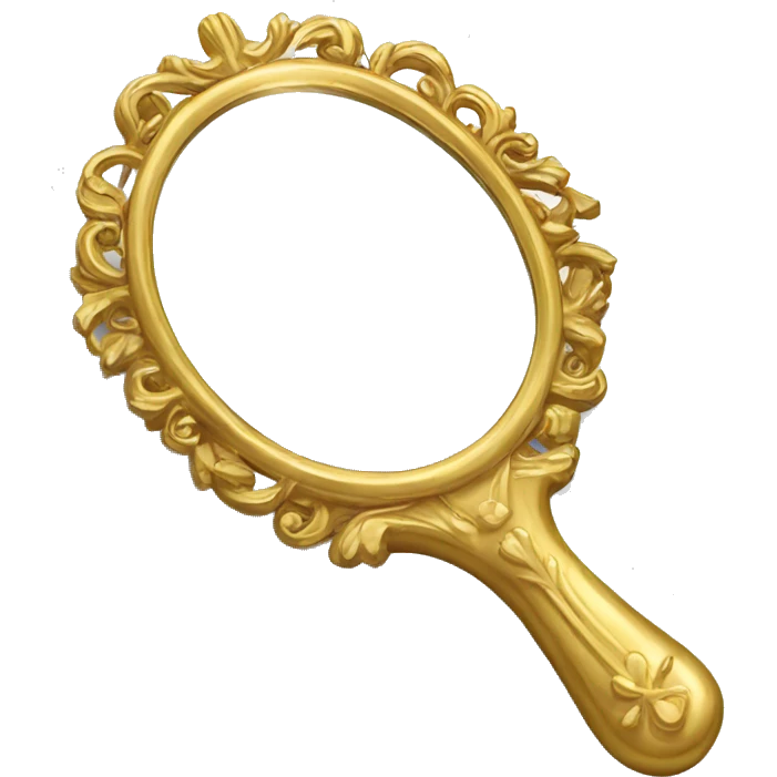 Beautiful gold hand mirror emoji
