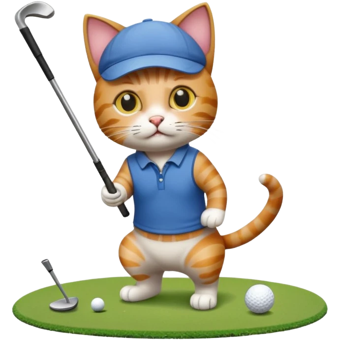 cat playing golf  emoji