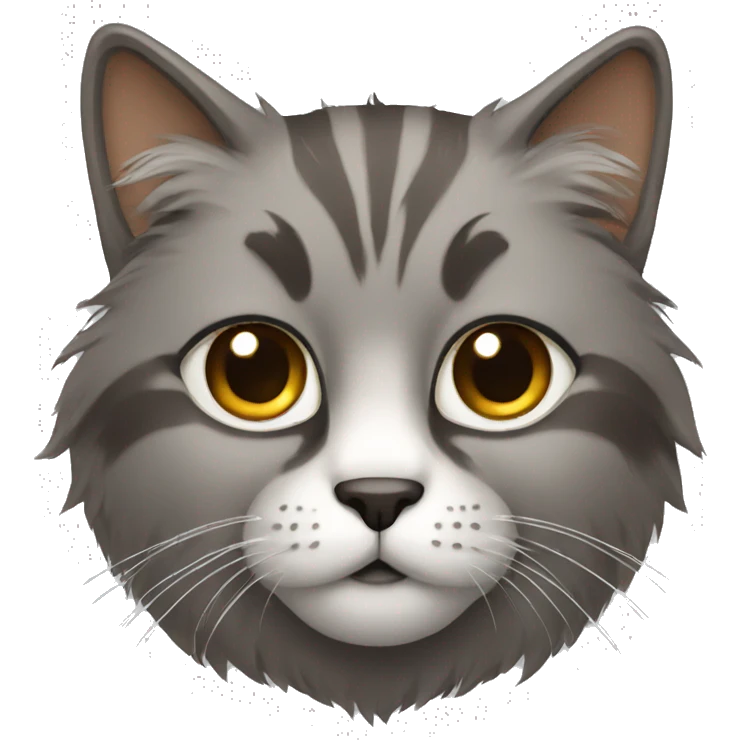 grey and brown hairy cat emoji