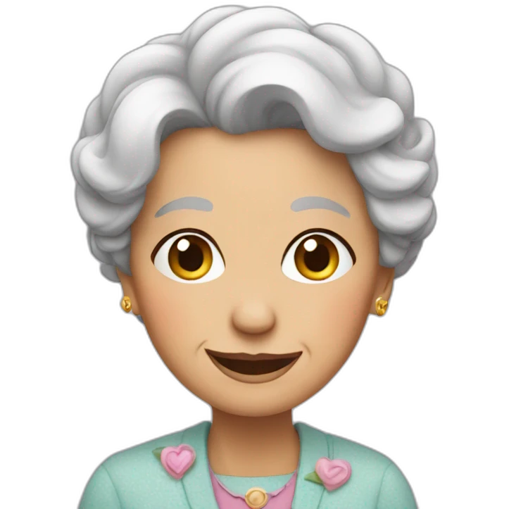 Elderly woman in love emoji