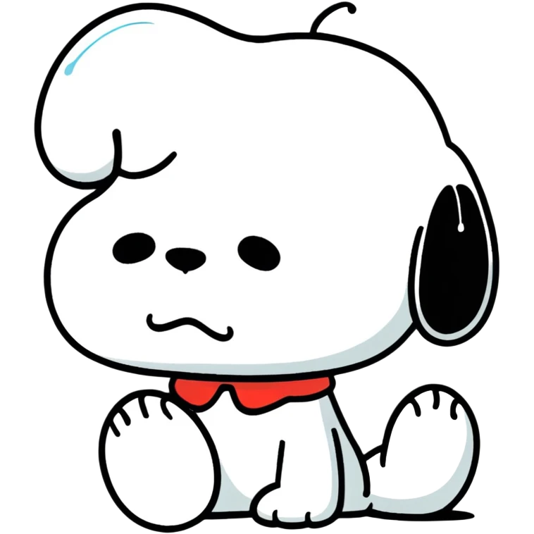 snoopy crying emoji