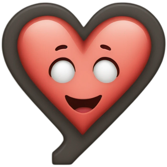 Heart with the letter i in it emoji