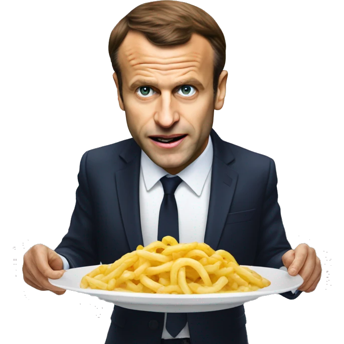 Emanuel macron qui mange des pates emoji