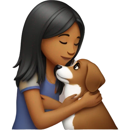 girl with dog kissing emoji