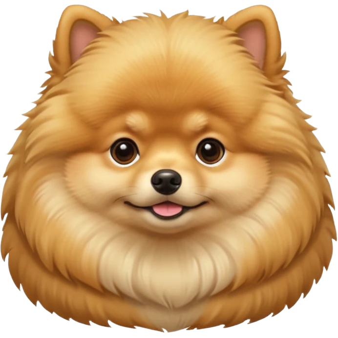 Create a golden pomeranian, all cute and chubby  emoji