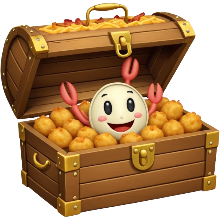 Mr. Krabs’ Cheesy Bacon Tots is aCrispy, coin-shaped tots filled with gooey cheese, savory bacon bits, and fluffy potatoes. Served in a treasure chest carton, they're a crispy, cheesy jackpot straight with a face emoji