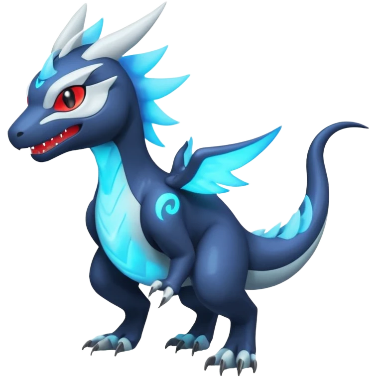 Neon Vibrant Pulsating Trail-glowing Chromatic Trico-Kyurem-Absol-Salamence-Salandit-Silvally-fusion-hybrid emoji