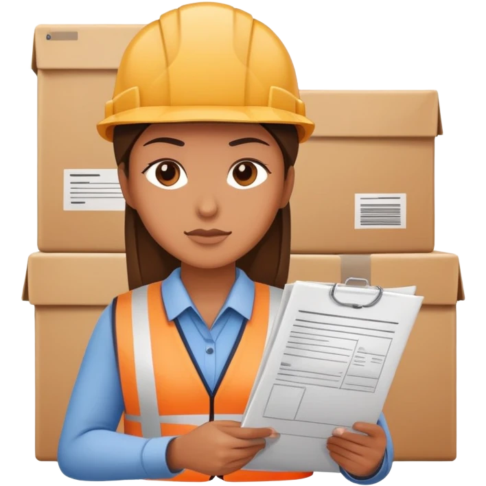 logistics specialist working with shipping documents emoji