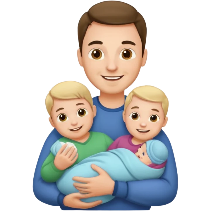 man with three babies emoji