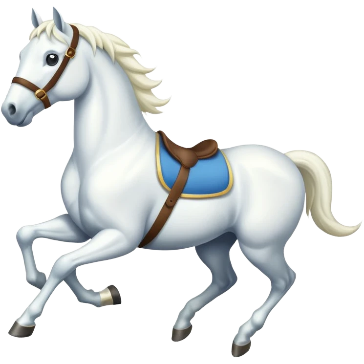 Creat a white horse running emoji