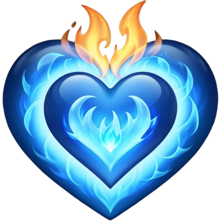 Blue fire heart  emoji
