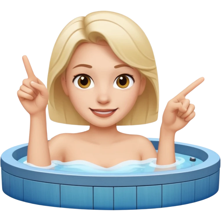 A smirking face pointing at a hot tub emoji
