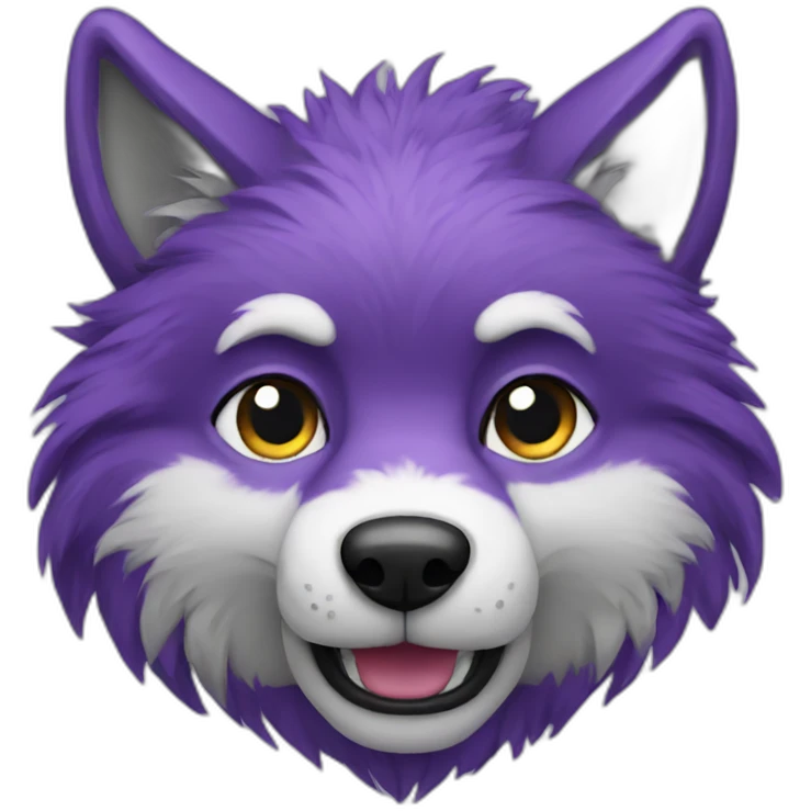Purple furry wolf emoji
