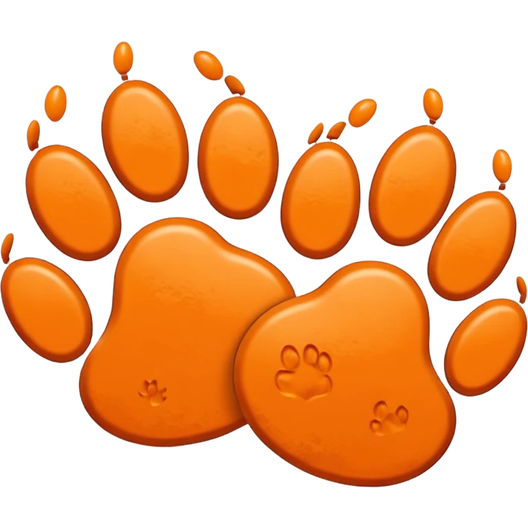 2 paw prints together in an orange color emoji