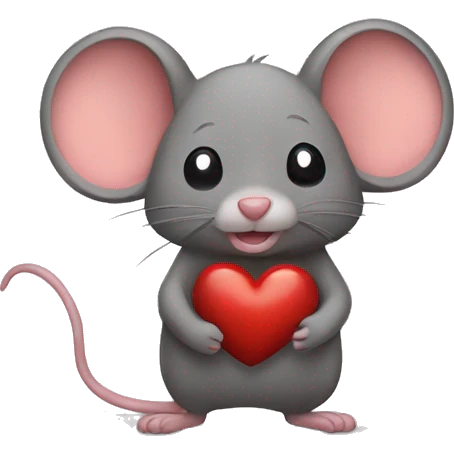 Mouse with bear and heart emoji