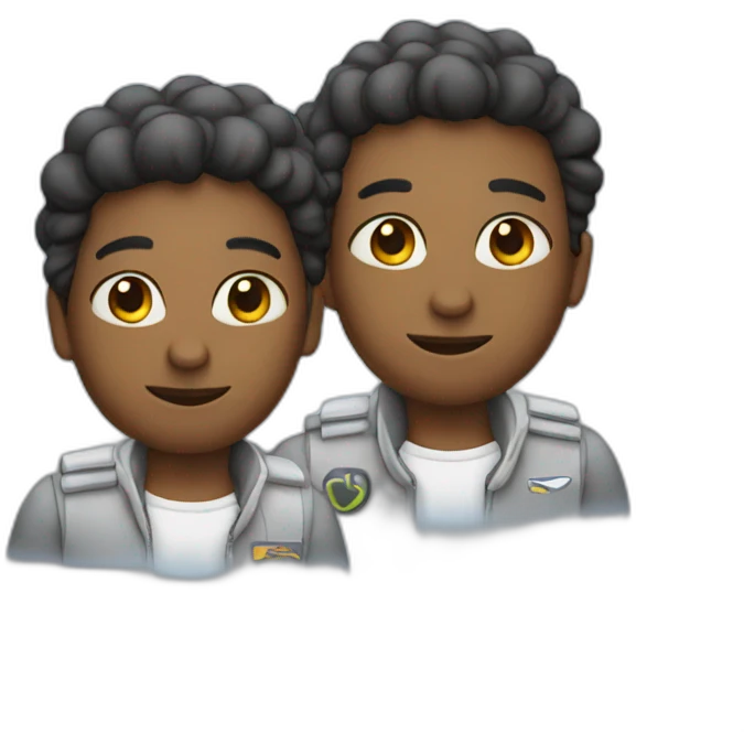Two twin with a plane emoji