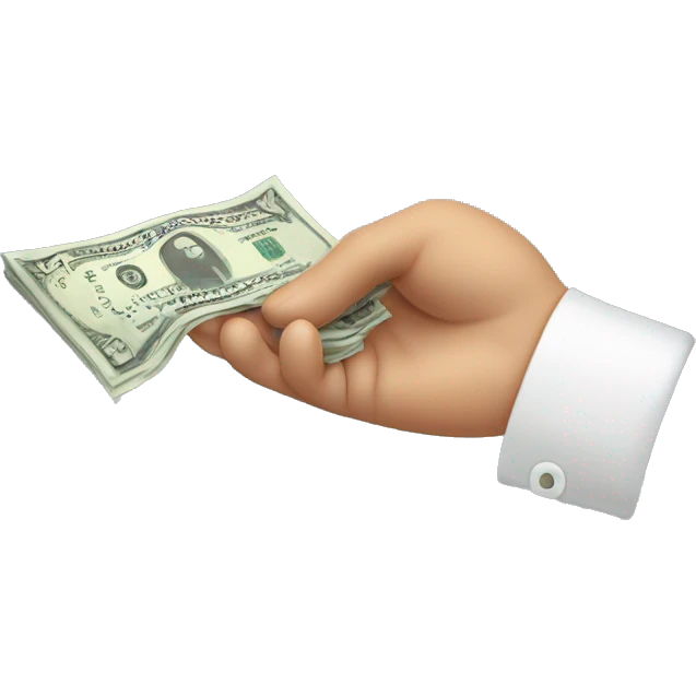 hand wait receive money, debt  emoji
