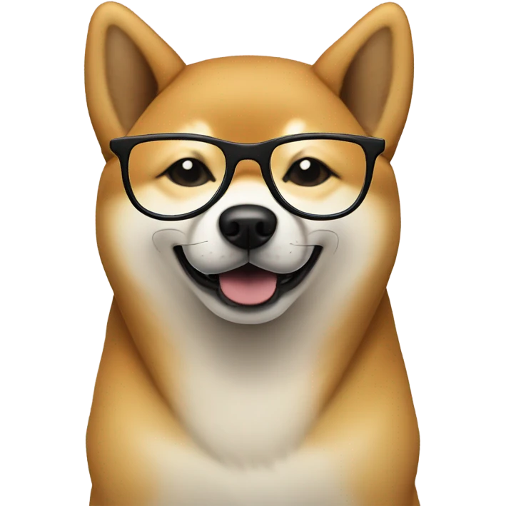 shiba inu wearing glasses emoji