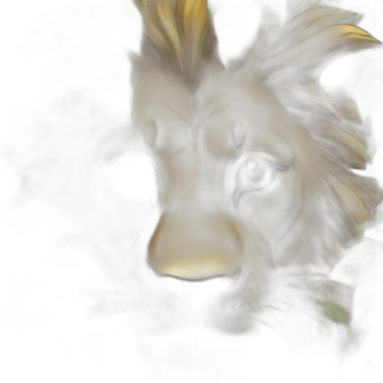 Lion yeux bleu sur un arbre emoji