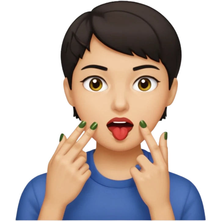 Emoji de una persona mordiéndose la uña  emoji