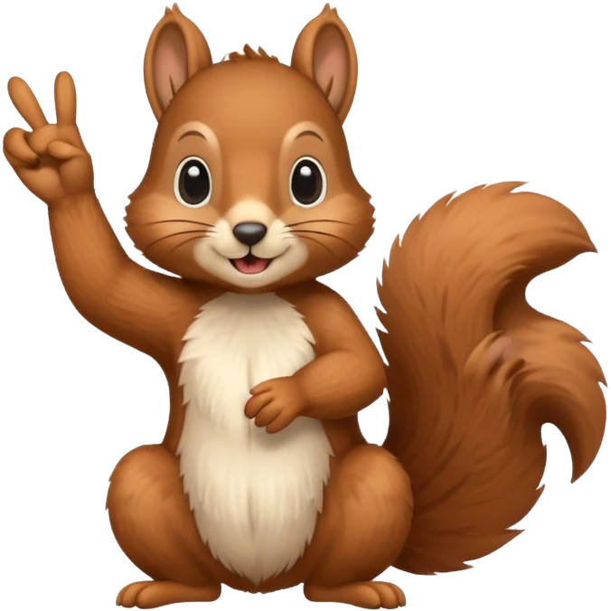 Squirrel peace sign  emoji