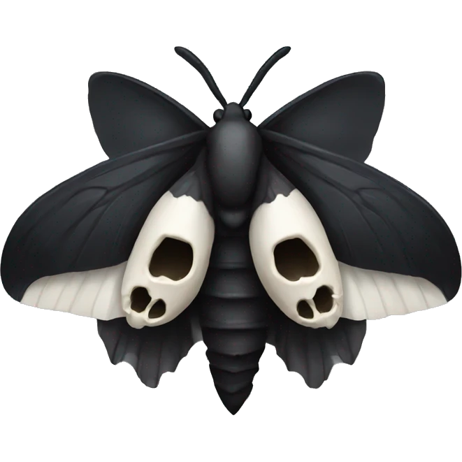 Black moth with a skull emoji