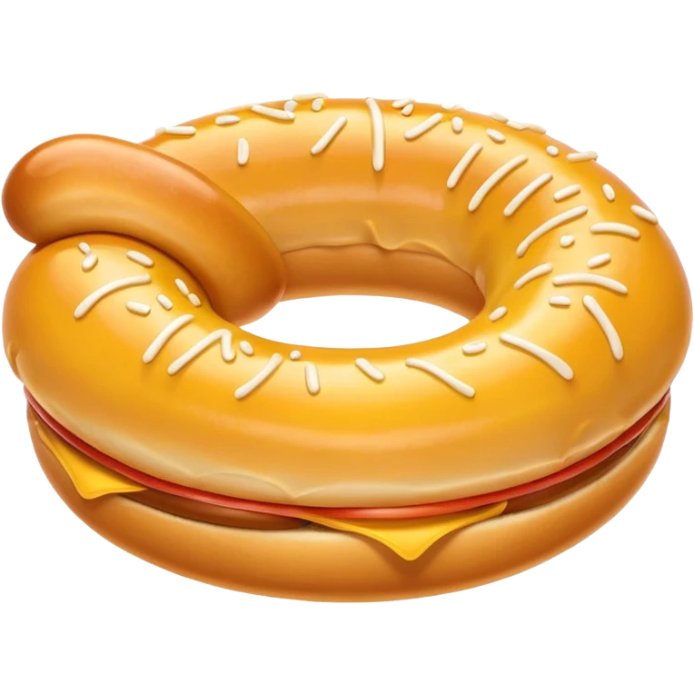 yellow hotdog inside yellow donut emoji