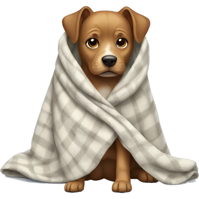 Dog wearing a blanket emoji