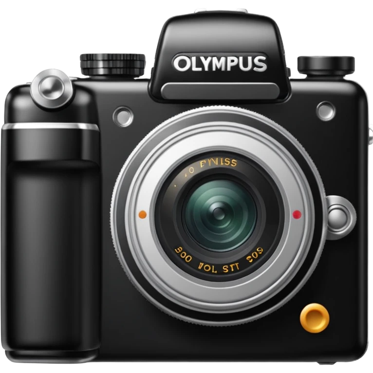 Transform this into a stylized 3D emoji-style icon of a retro [Olympus Stylus 300 Digital]  emoji