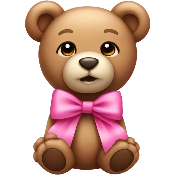 teddy bear with pink bow emoji