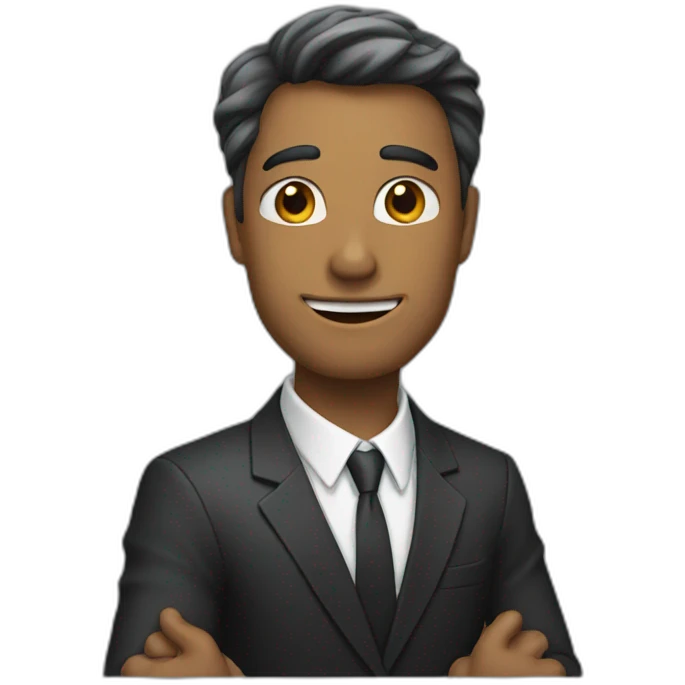 man in suit holding out his arms emoji