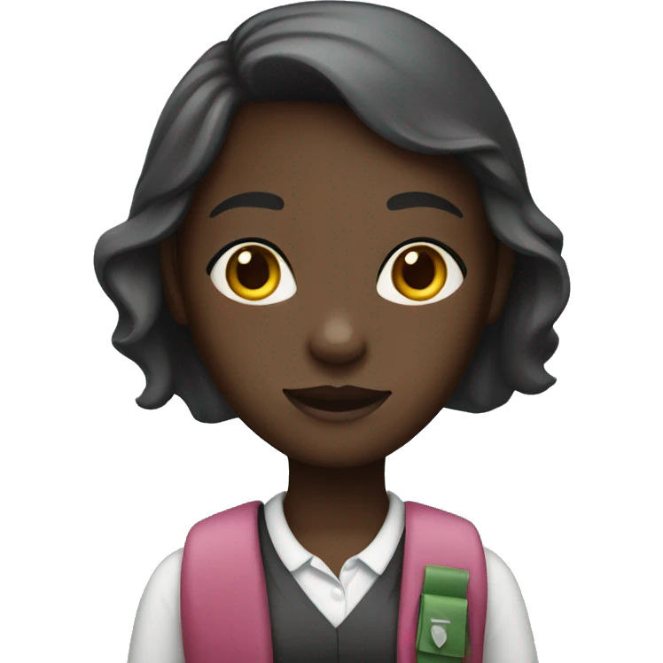 school girl with dark skin emoji
