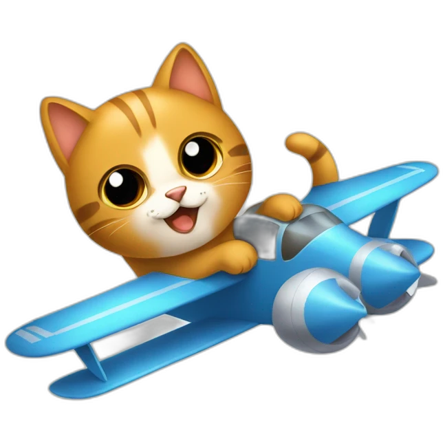 gato en un avion emoji